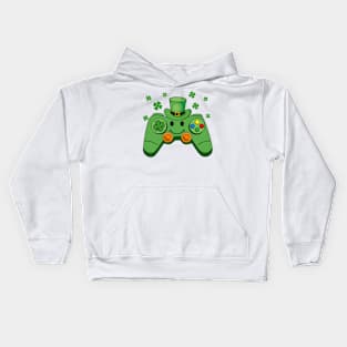 Irish Video Game Controller St Patrick Day Gamer Boys Girls Kids Hoodie